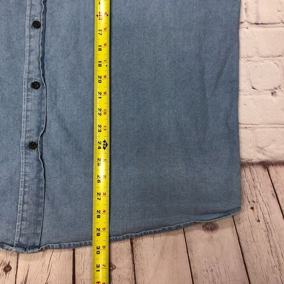 Wrangler Men Flex For Comfort Button Blue Denim Shirt Size Extra Large B219 -21 - Picture 3 of 14